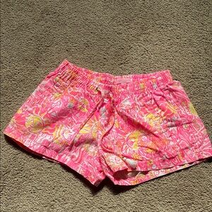 Lilly Pulitzer pink and yellow print shorts